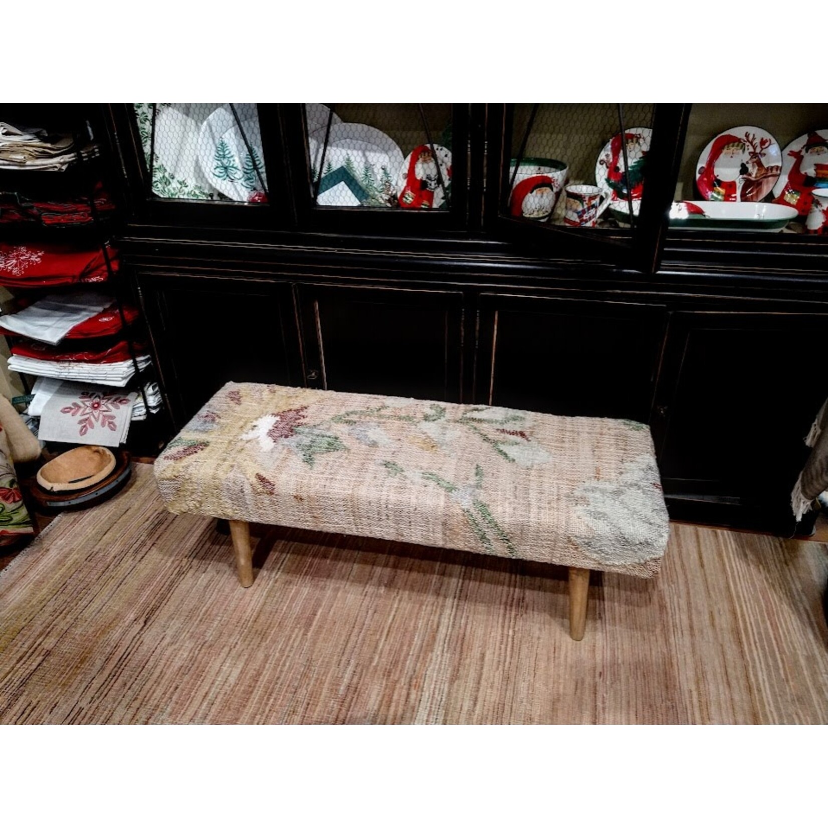 Anaya Elegant Floral Handwoven Bench