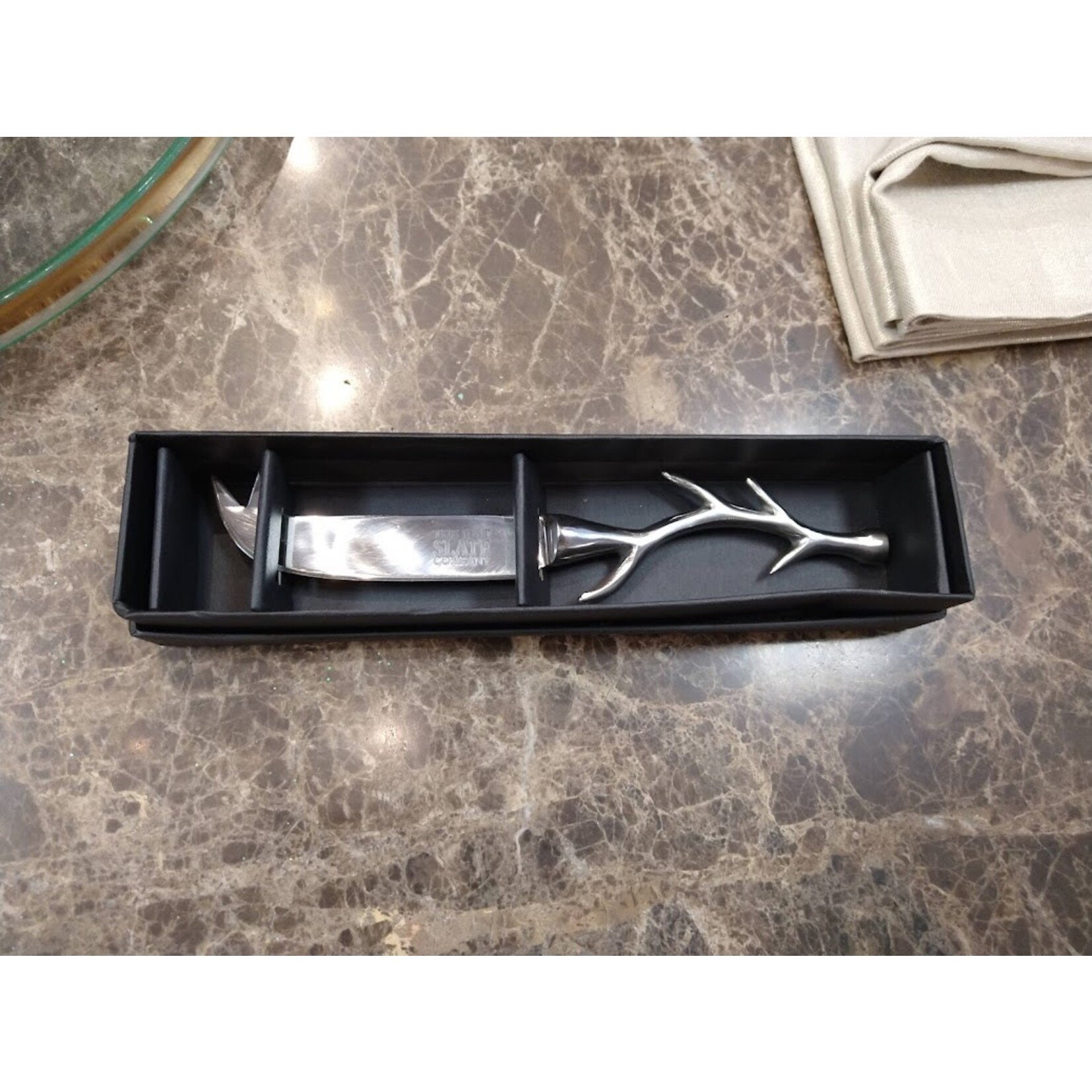 Just Slate Company Antler Stainless Steel Cheese Knife