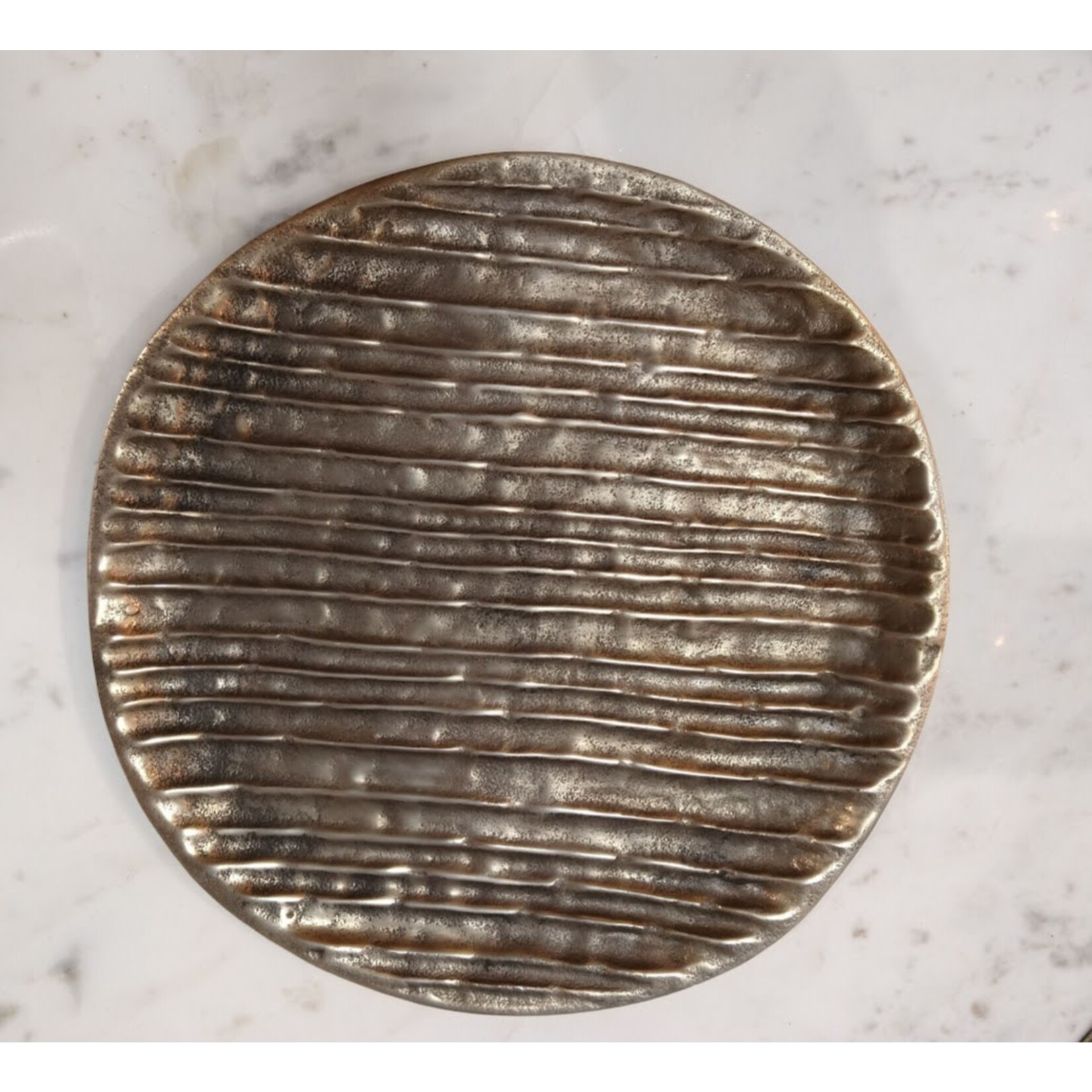 Saro Trading Company Ribbed Plate Charger Gold