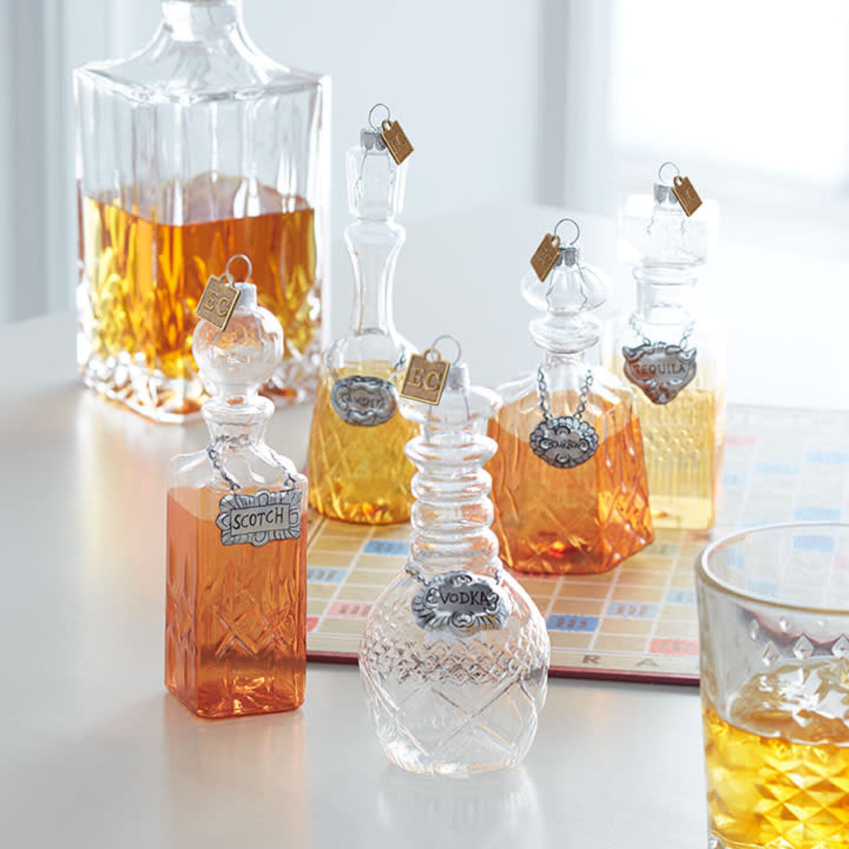 RAZ Imports Whiskey Decanter Glass Ornament