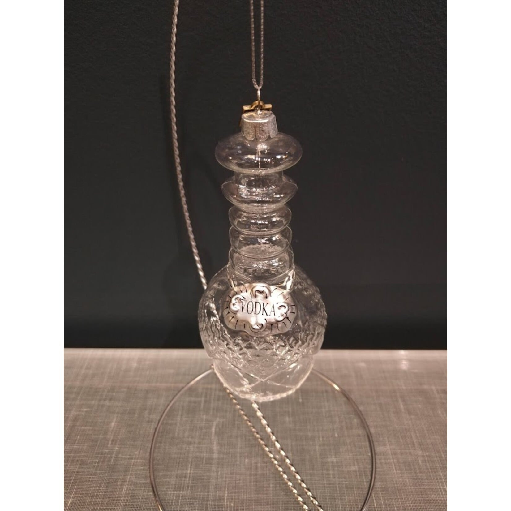 RAZ Imports Whiskey Decanter Glass Ornament
