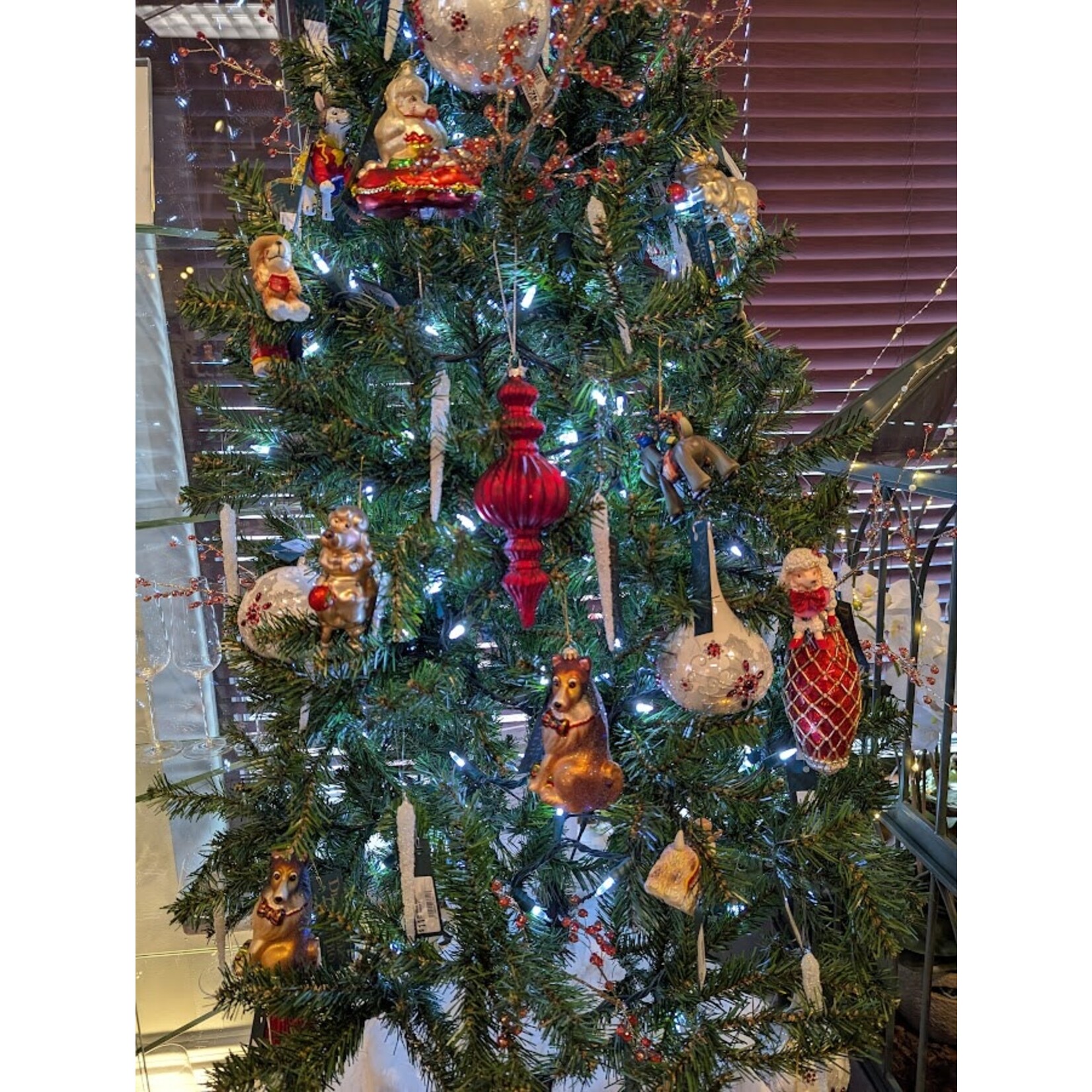 Katherine's Collection Crimson Red Fluted Glass Finial Ornament