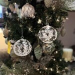 Peter Priess Handcrafted Clear White Glass Snowflake Christmas Ornament 4"