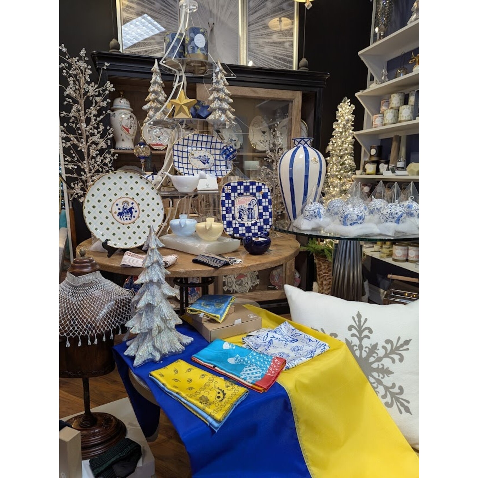 Gunia Project Silk Bandana Scarf Yellow Blue