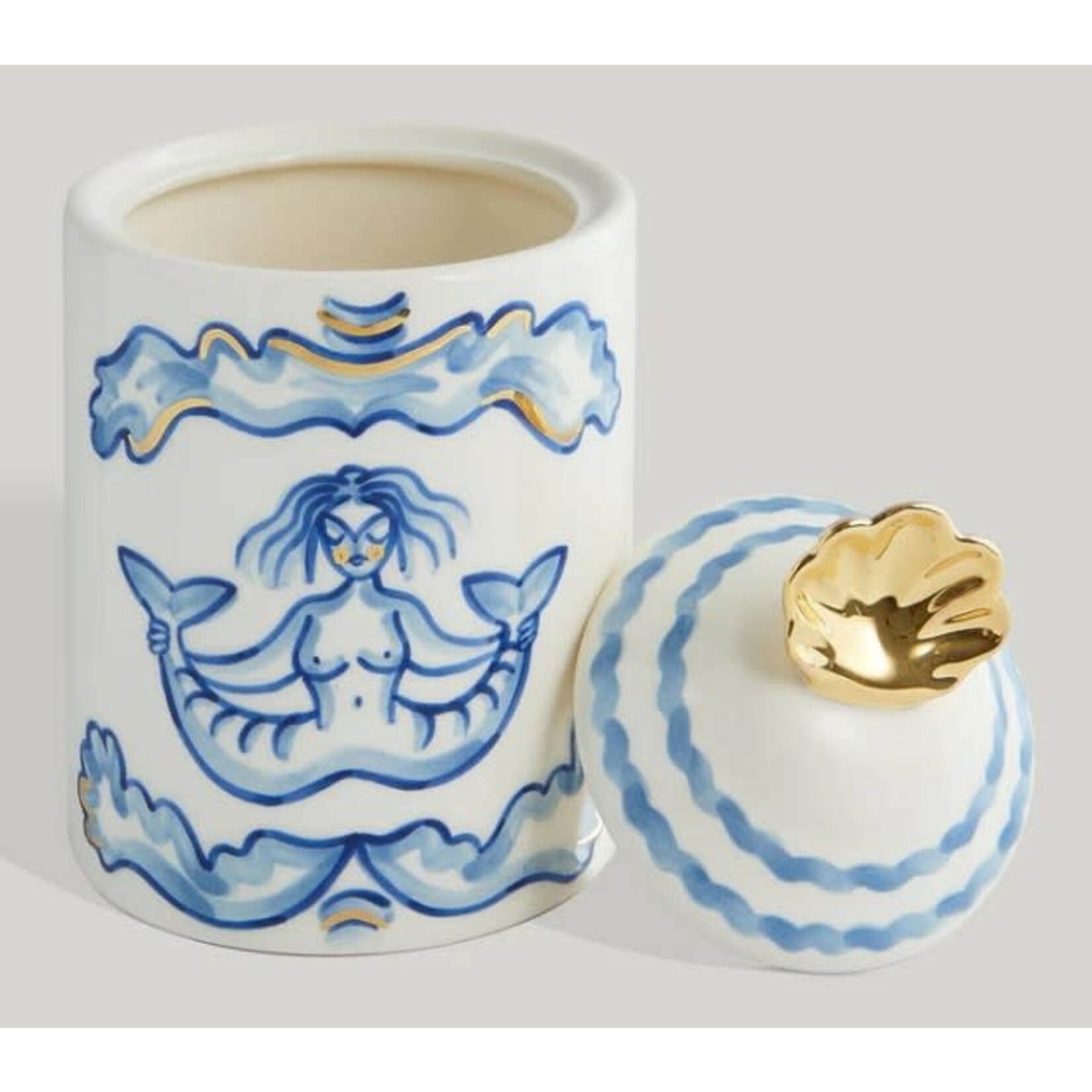 Gunia Project Ceramic Sugar Bowl with Sirens Mermaid