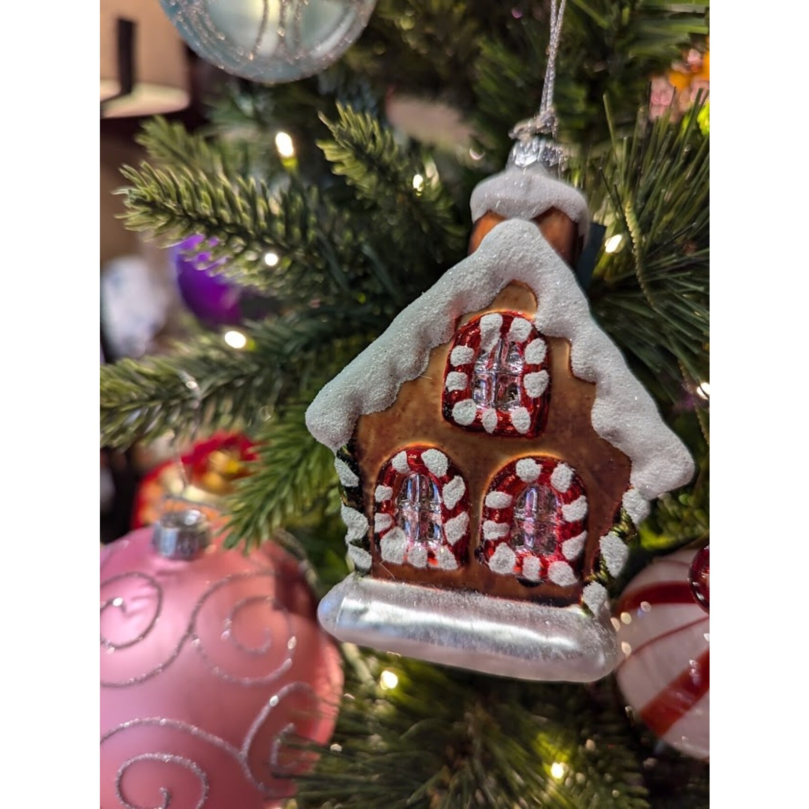 Katherine's Collection Gingerbread House Glitter Ornament