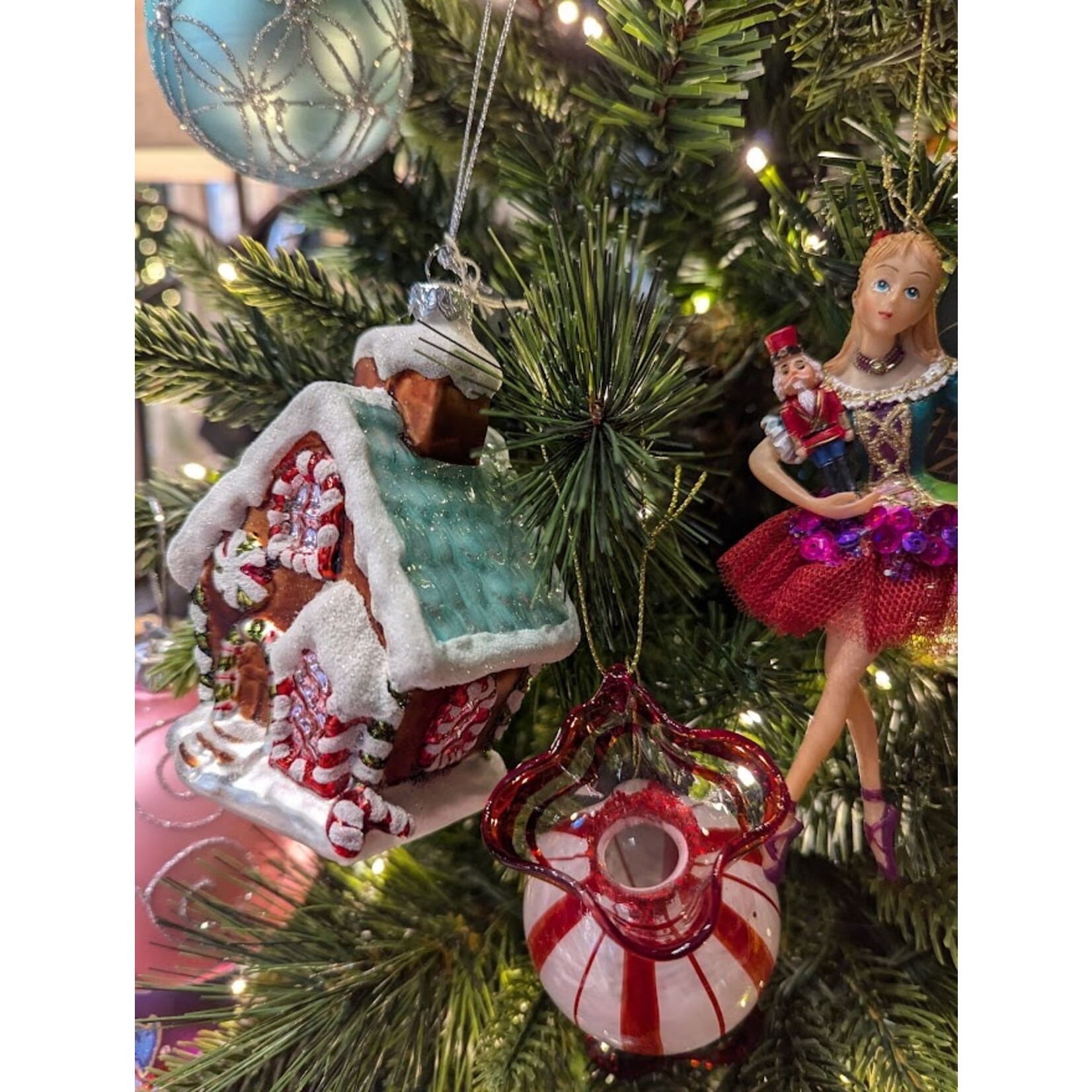 Katherine's Collection Gingerbread House Glitter Ornament