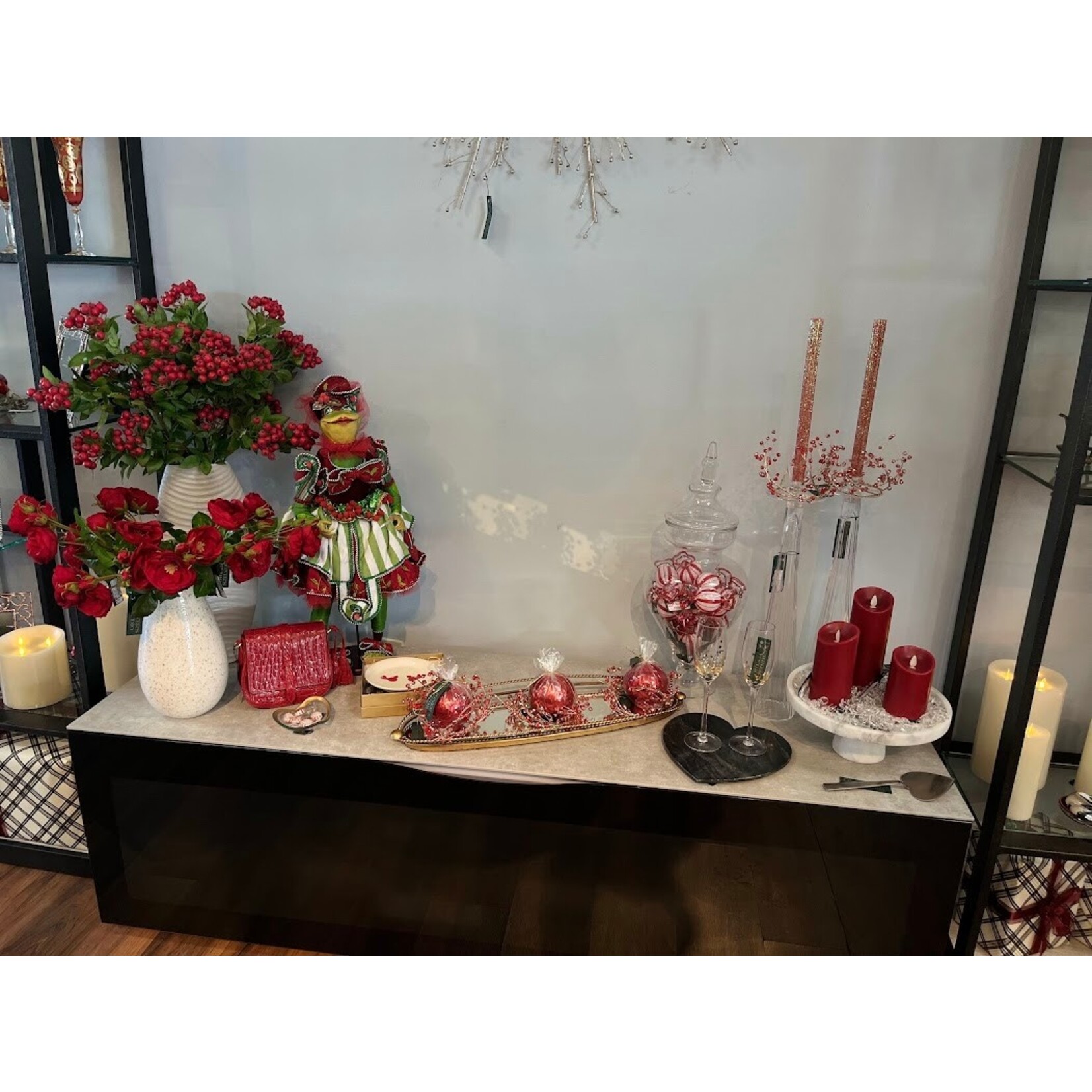RAZ Imports Mini Faux Cluster Red Berry Spray 34"