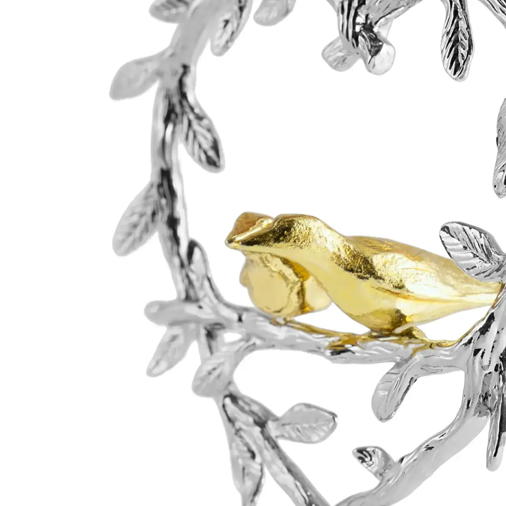 Michael Aram Lovebirds Ornament Gold Silver & Pearl