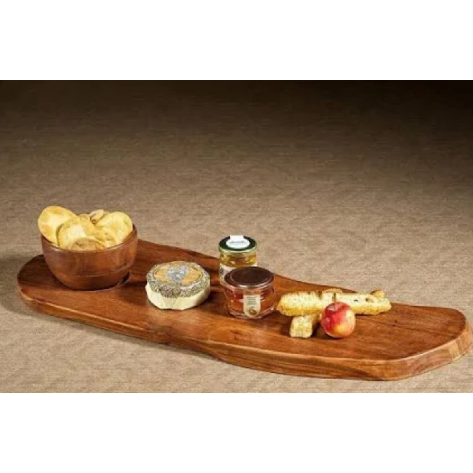 Zodax Redwood Teak Organic Shaped Tray with Bowl