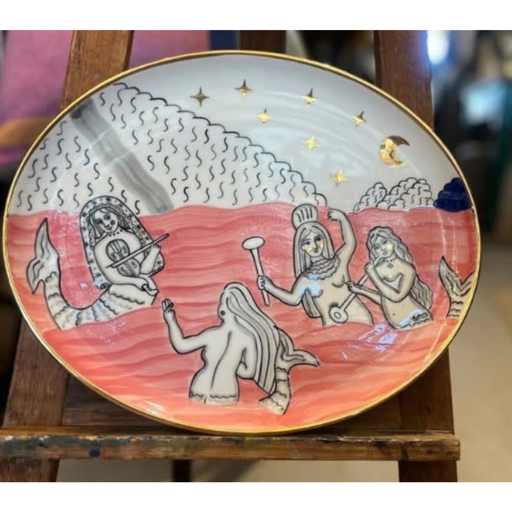 Gunia Project Vedmid-Hora and Mermaids Oval Plate