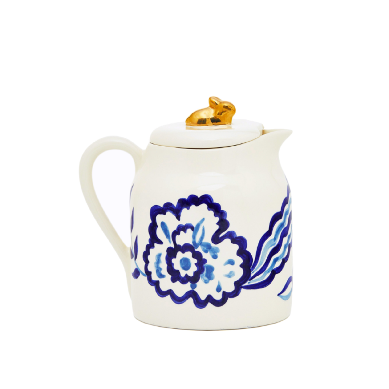 Gunia Project Semiporcelain Floral Indigo Ewer Jug