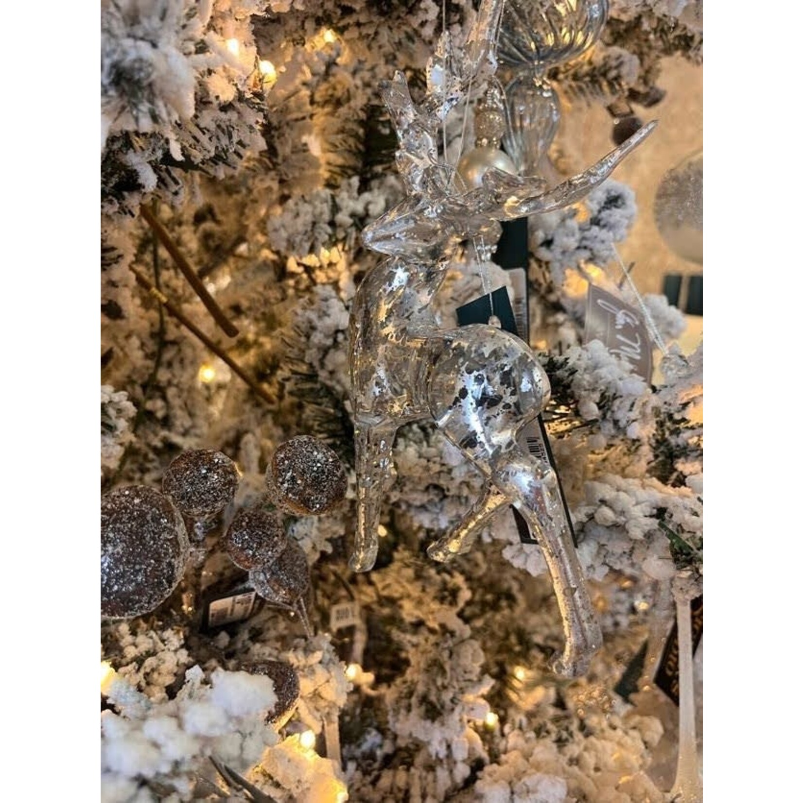 Winward Floral & Seasonal Decor Deer Ornament 6" Silver