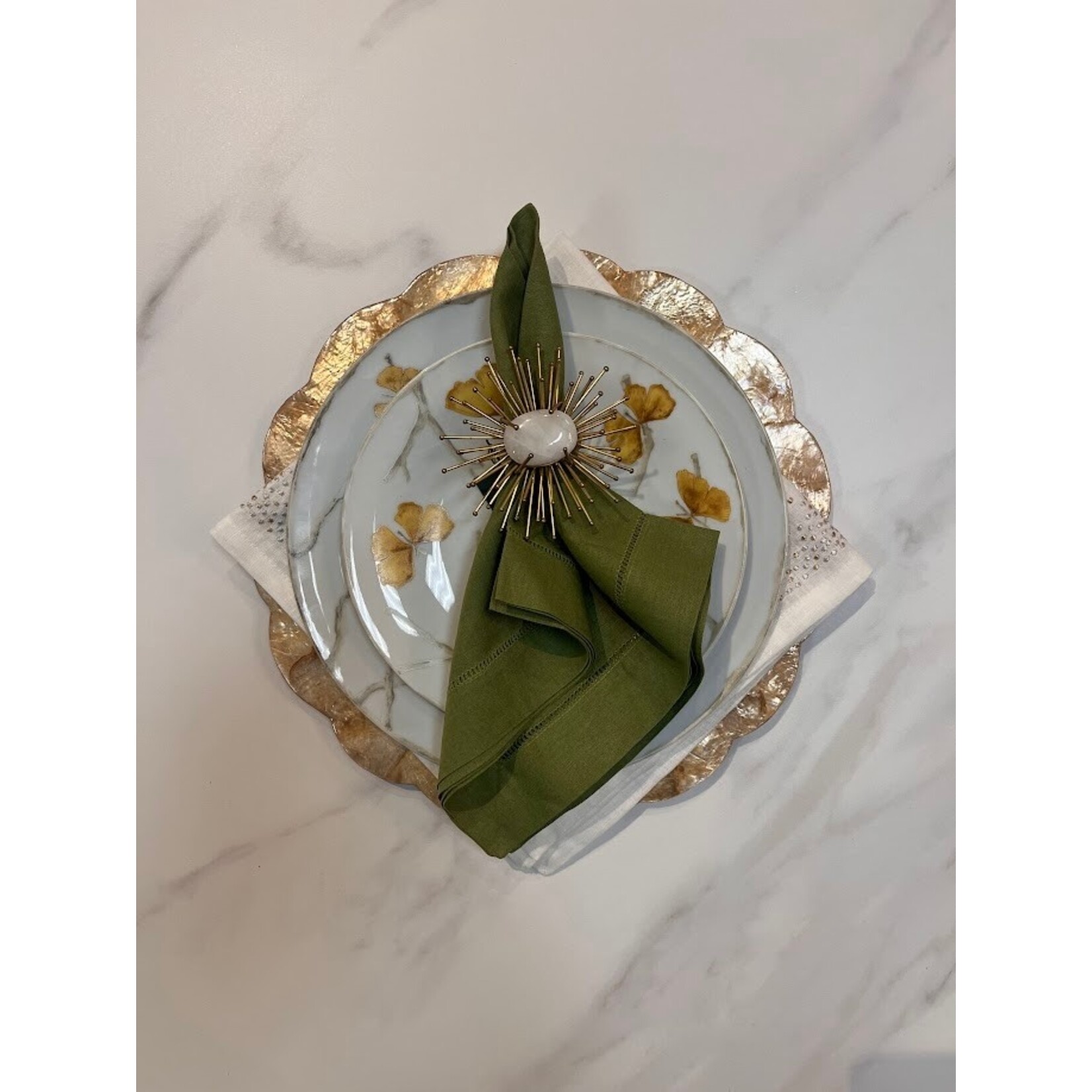 Saro Trading Company Kiwi Hemstitched Napkin