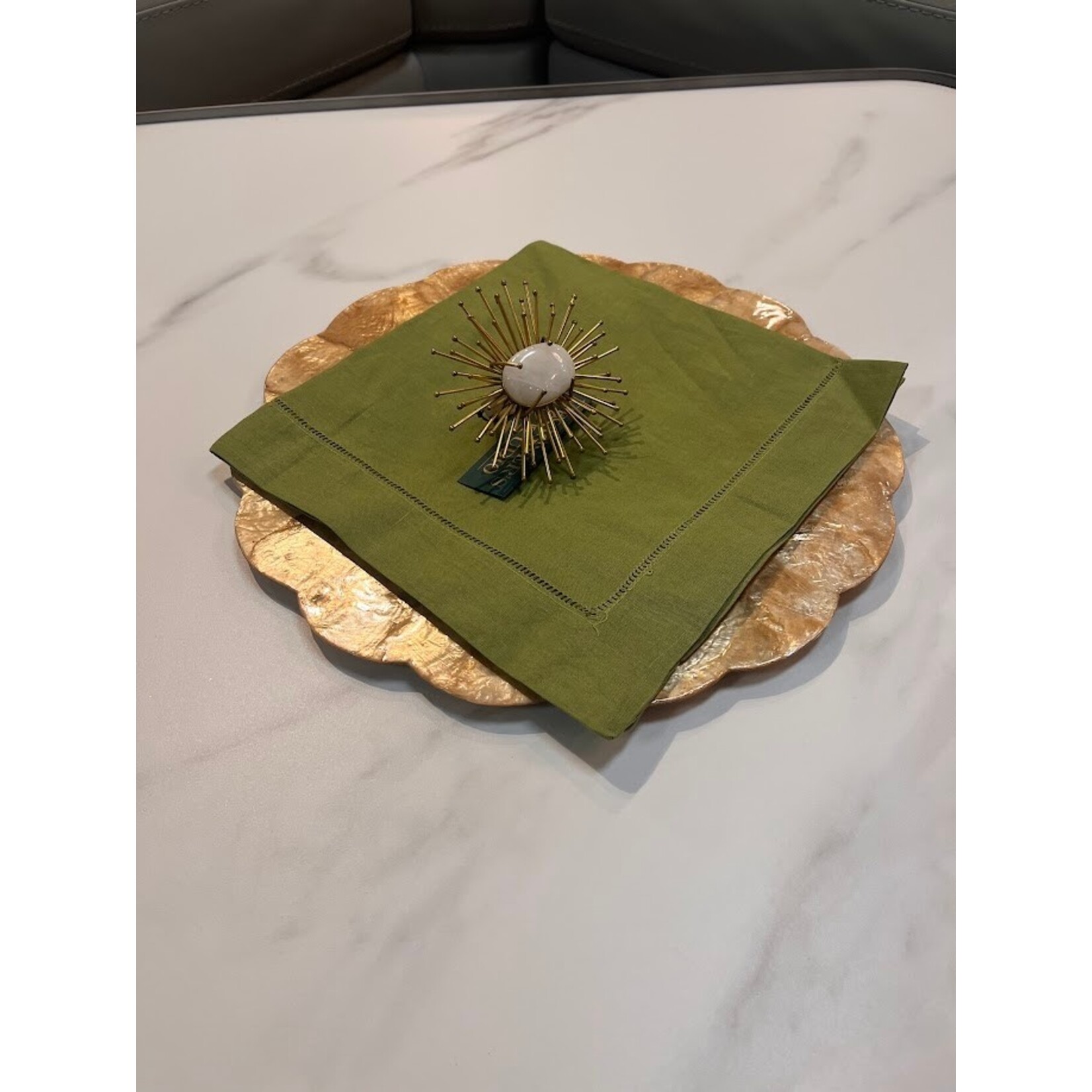 Saro Trading Company Kiwi Hemstitched Napkin