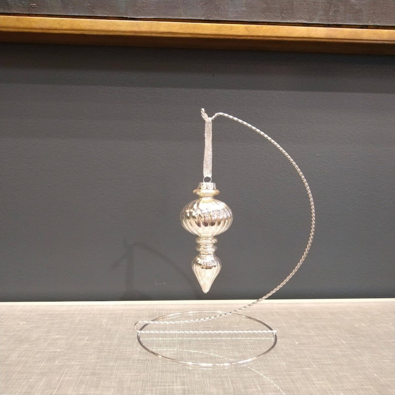 Two's Company Small Silver Mercury Glass Finial Ornament