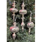 Two's Company Large Silver Mercury Glass Finial Ornament
