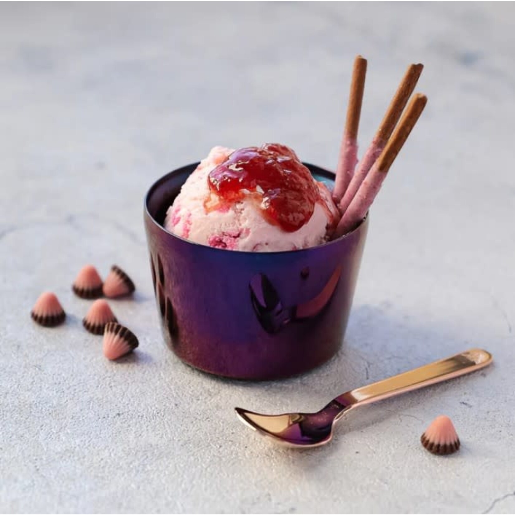 Eastern Accent Int Caramel Ice Cream Holder with Spoon