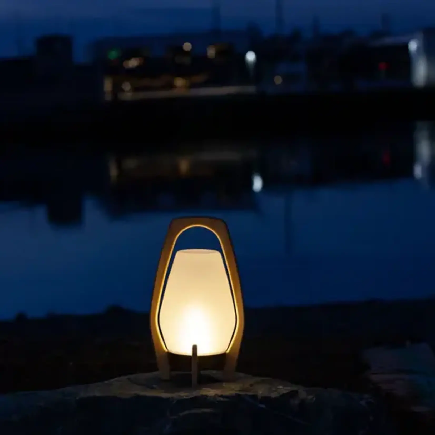 Allsop Home Garden Drifter Lantern Portable LED Lamp with Wood Frame
