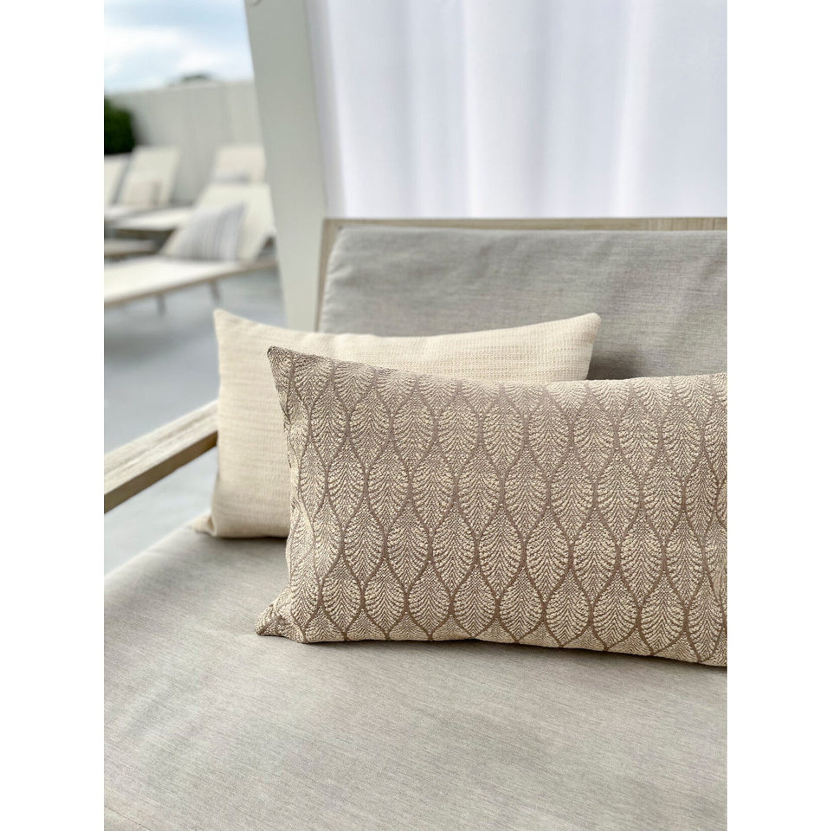 Anaya Summer Flora Mocha Indoor Outdoor Pillow 14"x20"