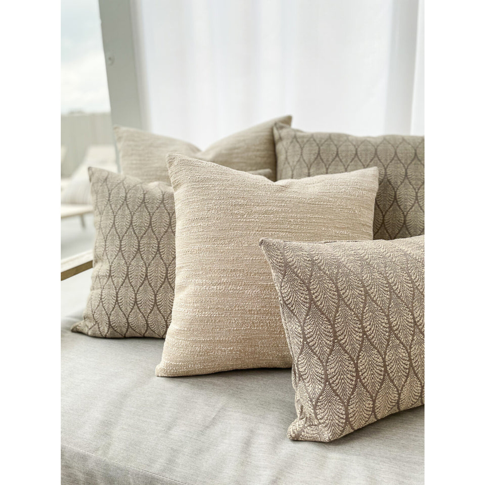 Anaya Summer Flora Mocha Indoor Outdoor Pillow 14"x20"