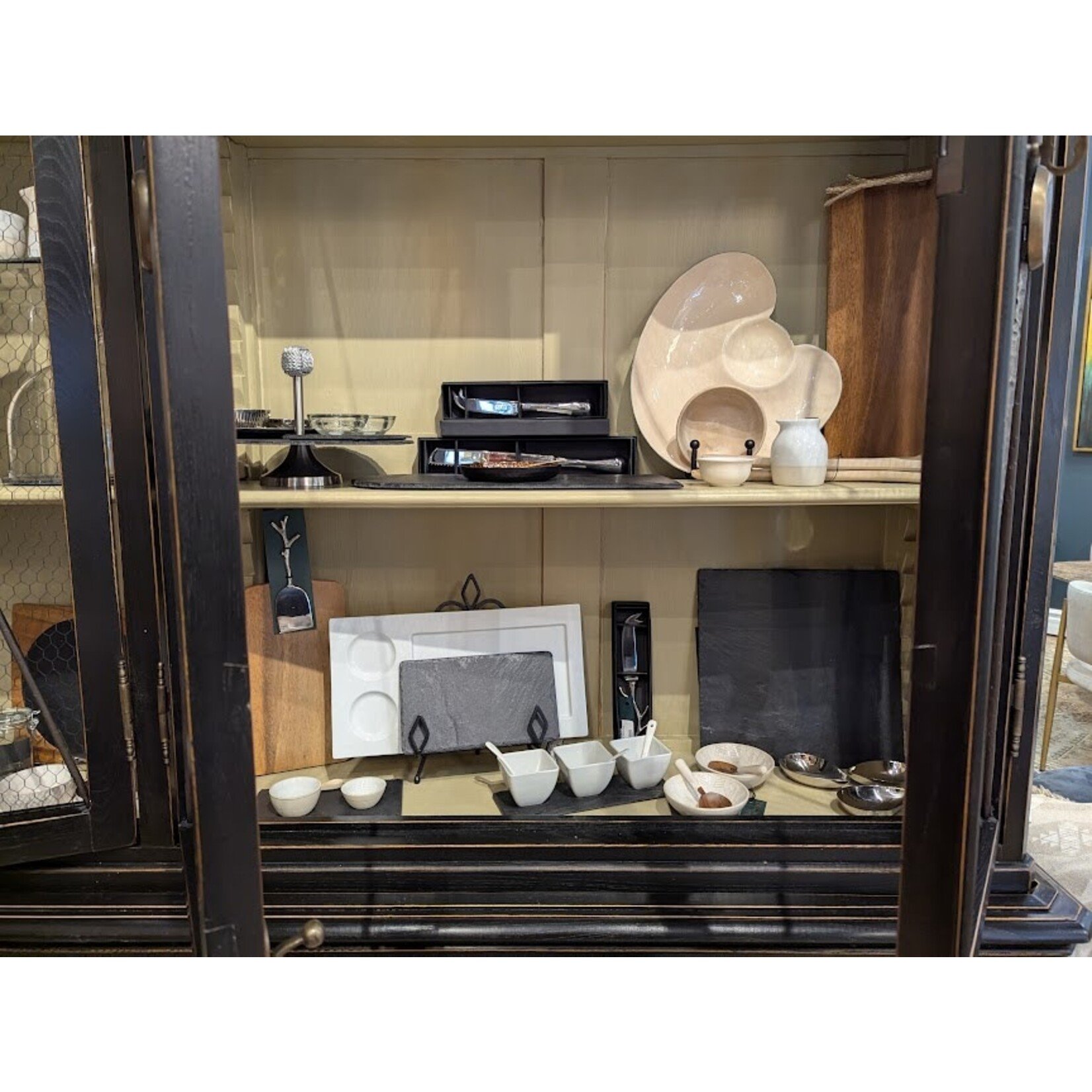 Just Slate Company Glass Pinch Pots on Slate Base