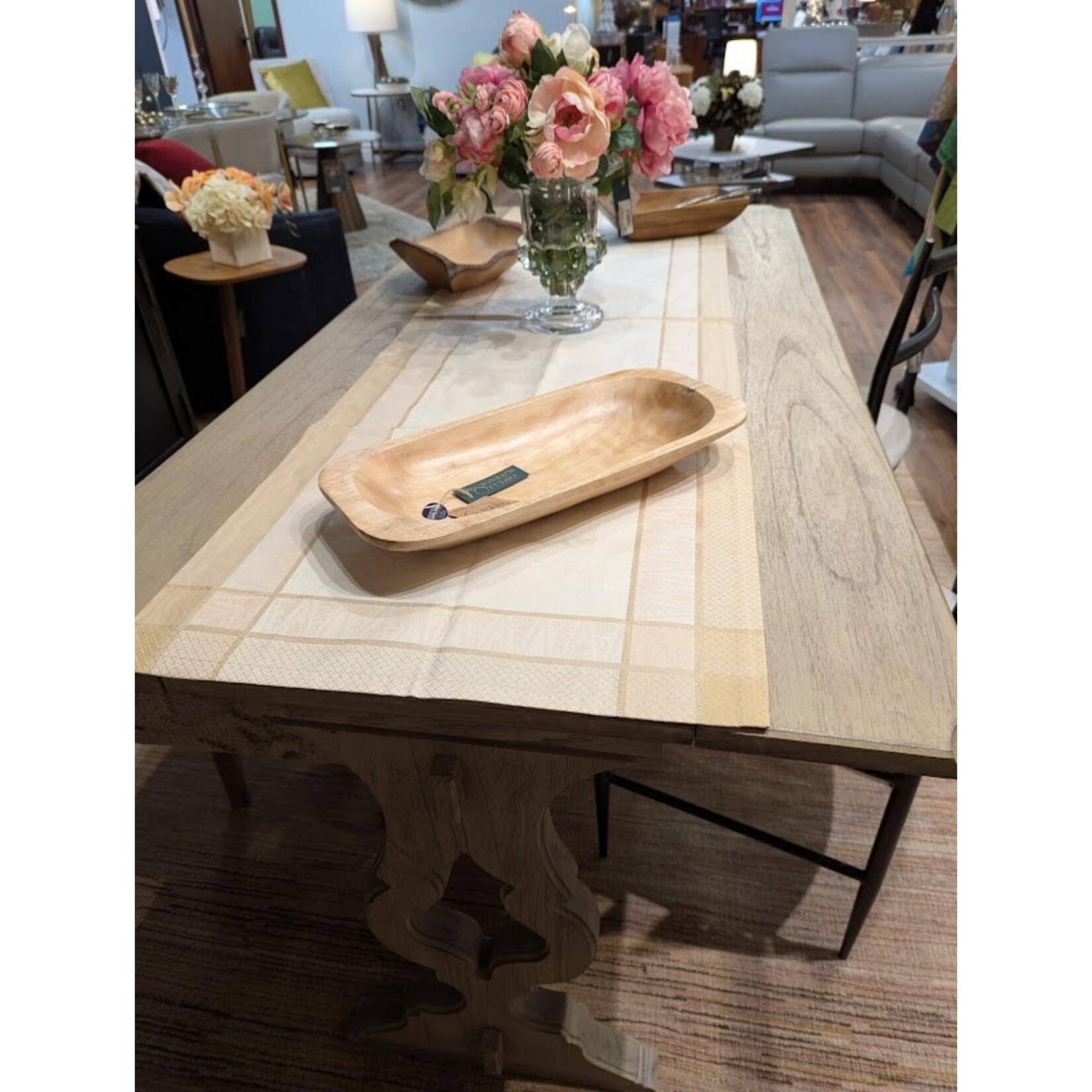 The Ivy Guild Peachy Peony Glass Urn Faux Arrangement