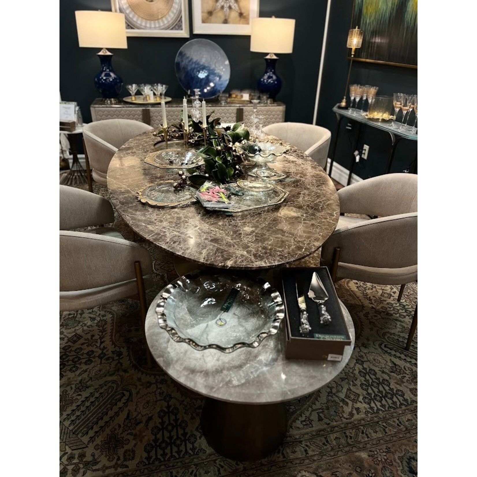 Annieglass Ruffle Large Salad Bowl Platinum