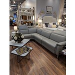 Bellini Modern Living Oxford Left Hand Motion Leather Sectional Grey