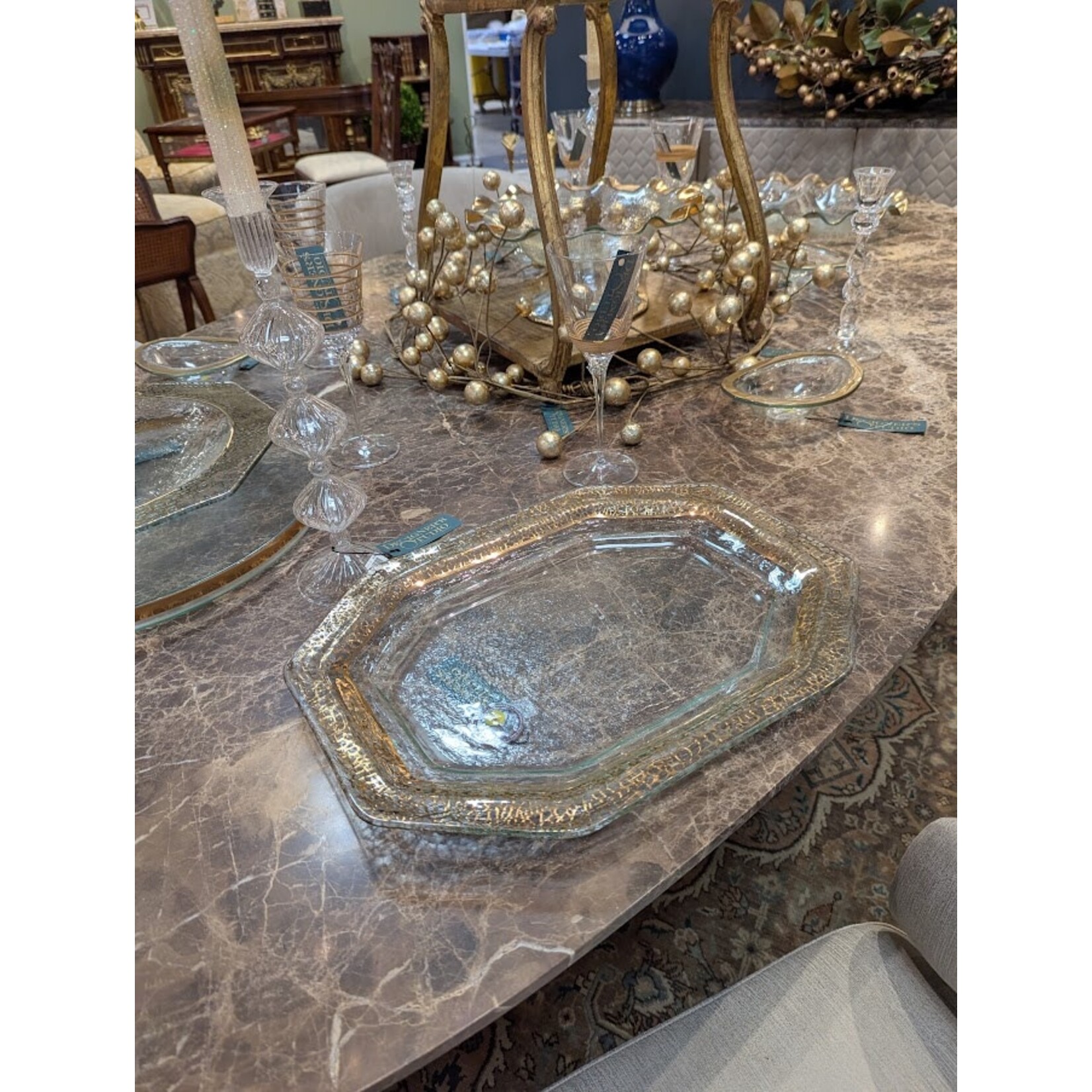 Annieglass Mosaic Serving Platters 24K Gold
