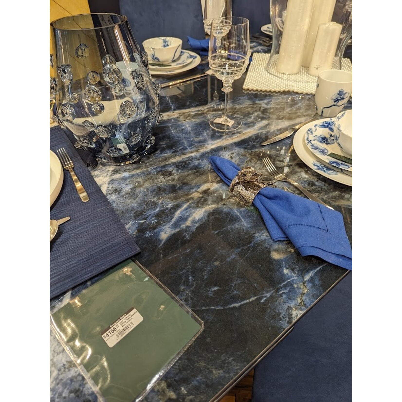 Saro Trading Company Hemstitched Napkin Cobalt Blue