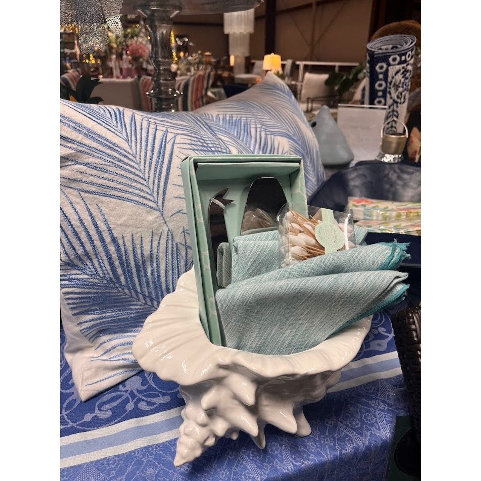 Karen Lee Ballard Turquoise Striated Napkin