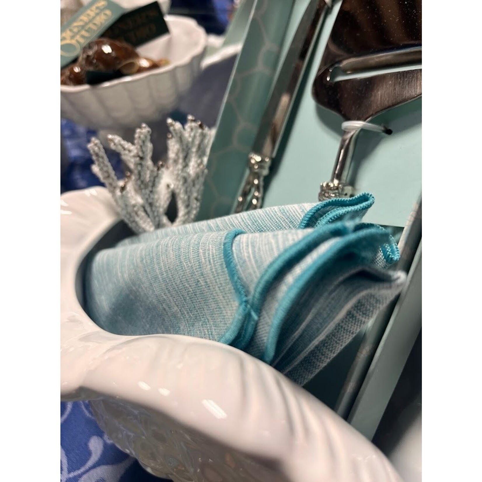 Karen Lee Ballard Turquoise Striated Napkin