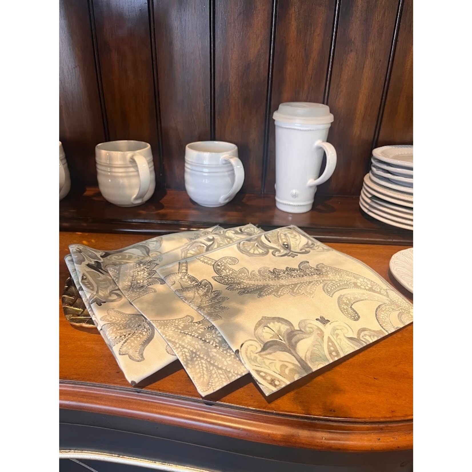 Karen Lee Ballard Centerpiece Napkin Neutral Grey