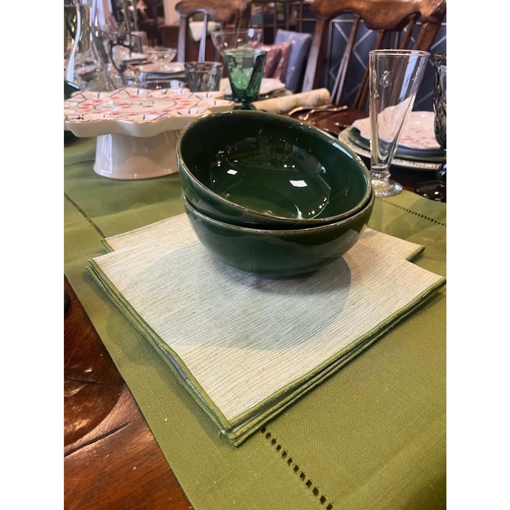 Karen Lee Ballard Jungle Green Striated Napkin