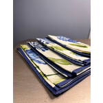 Karen Lee Ballard Sapphire Floral Ribbon Linen Napkin