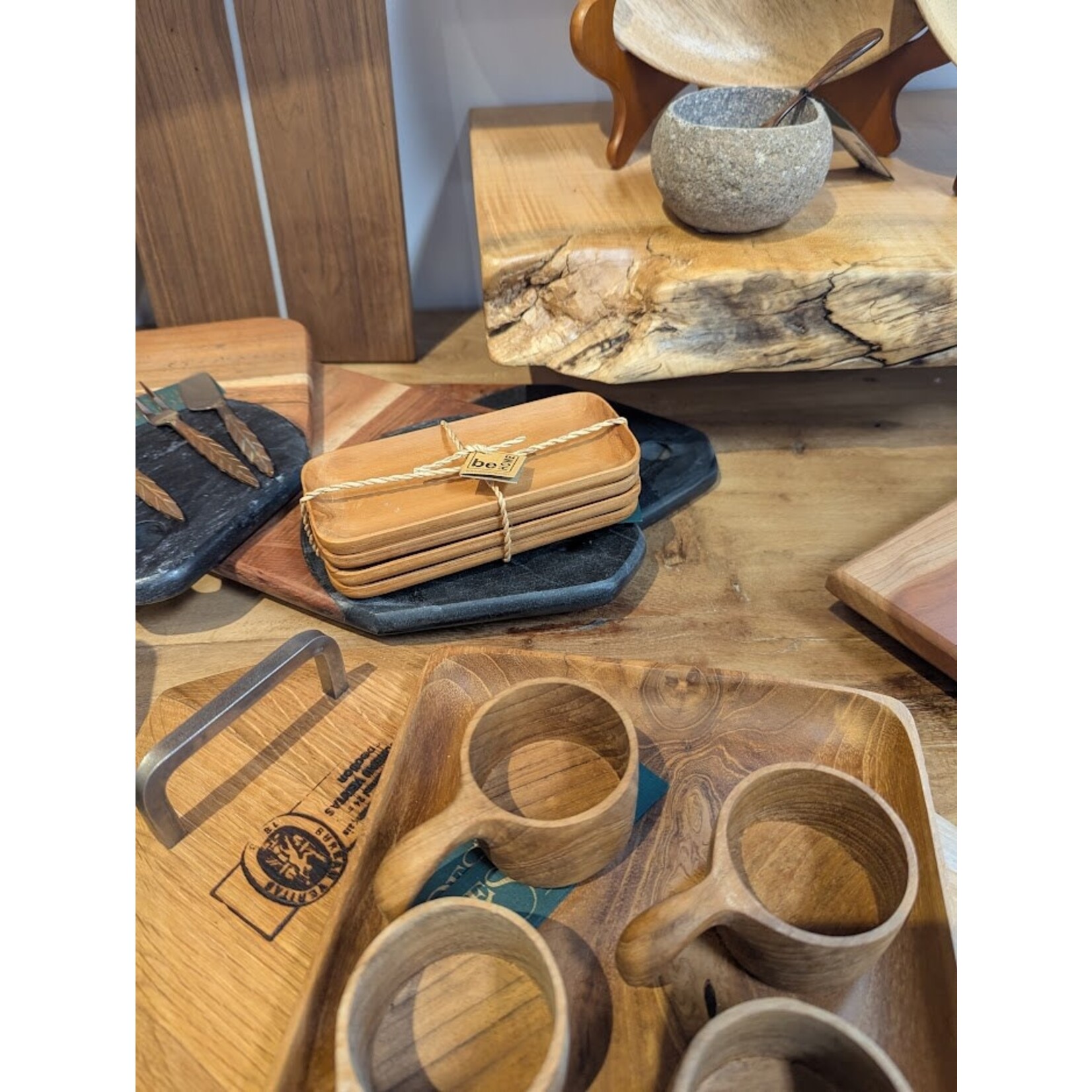 be Home Teak Small Trays Set of 4