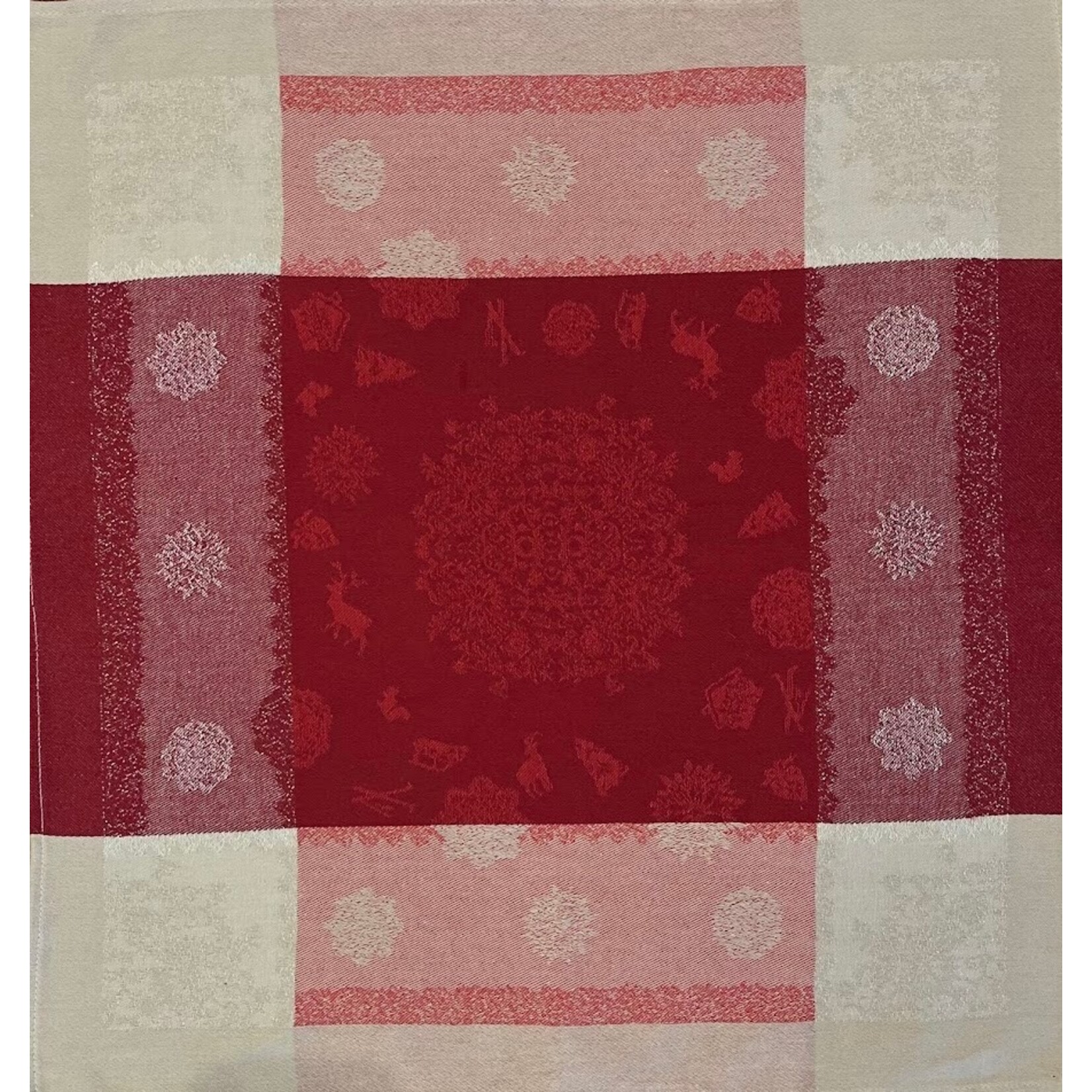 La Maisonnette La Clusaz Ecru Rouge Napkin