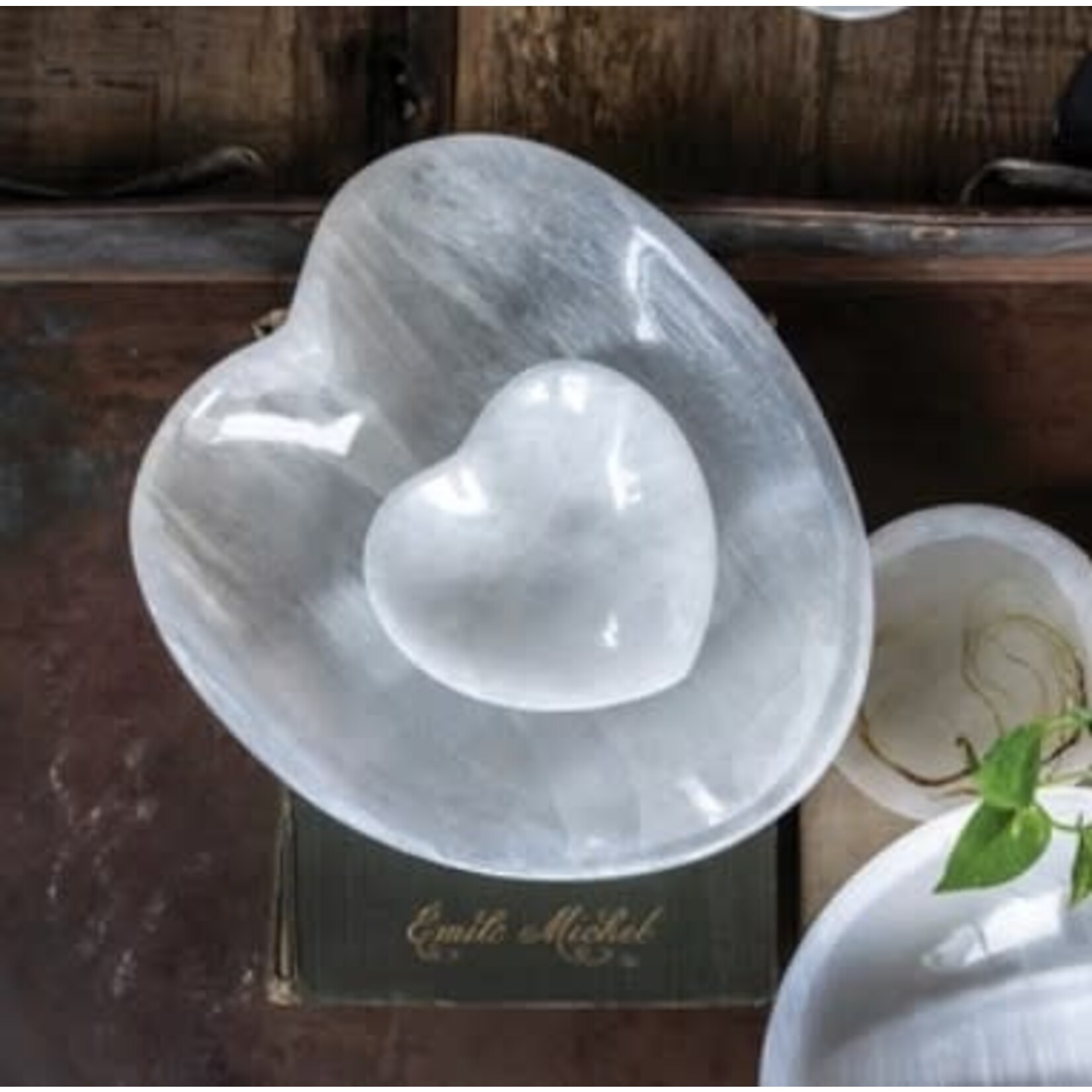 Blue Ocean Traders Artisan Selenite Heart Bowl Large
