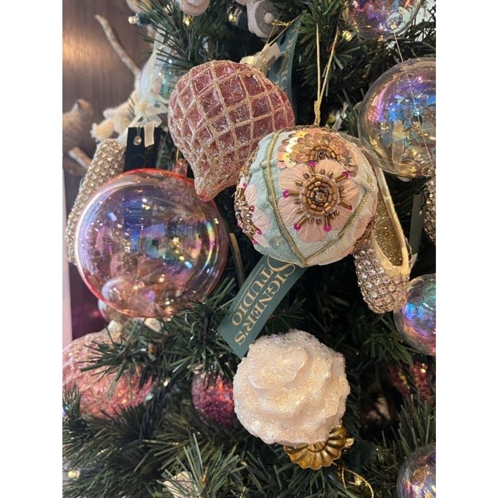 Katherine's Collection Antoinette Glass Rose Clip Ornament