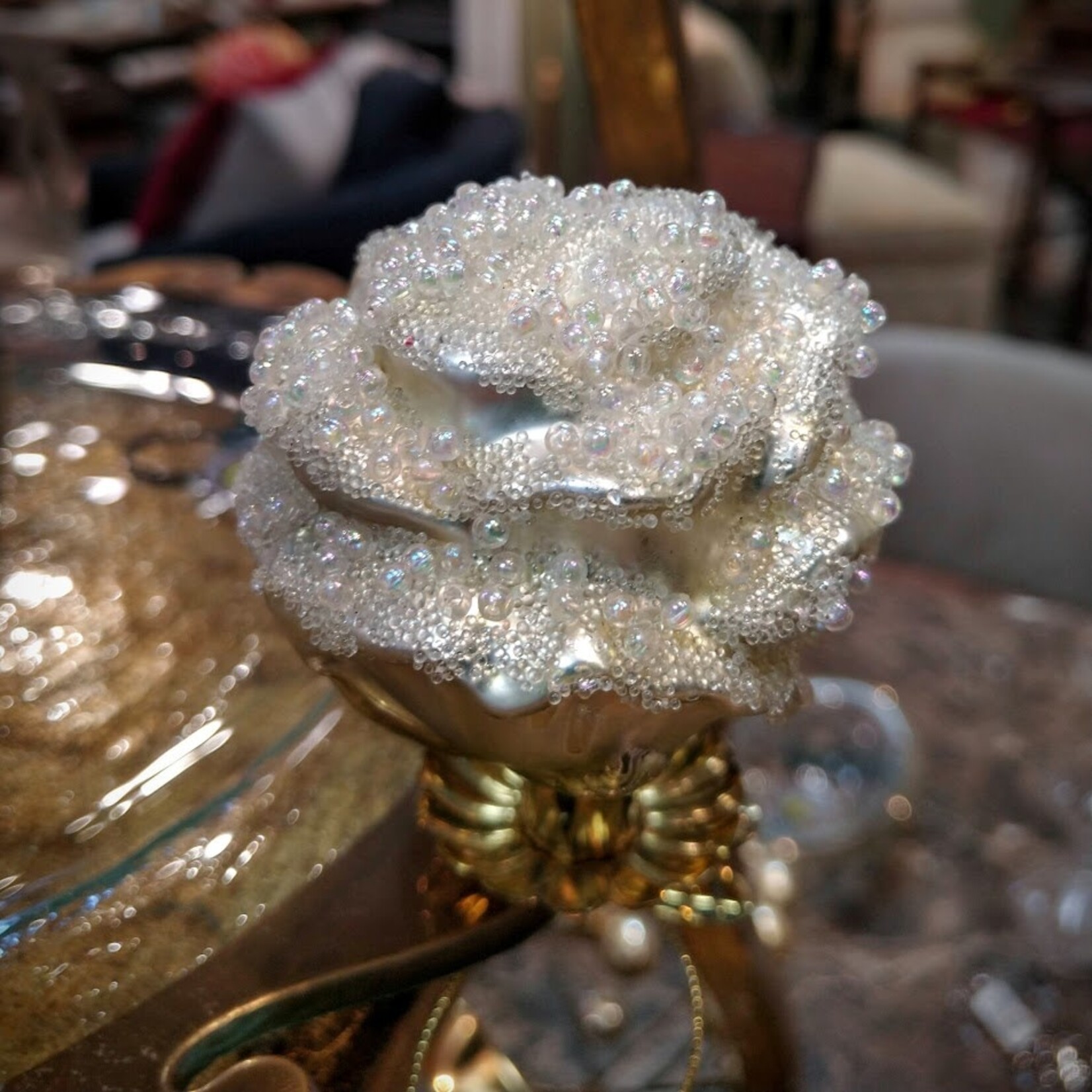 Katherine's Collection Antoinette Glass Rose Clip Ornament