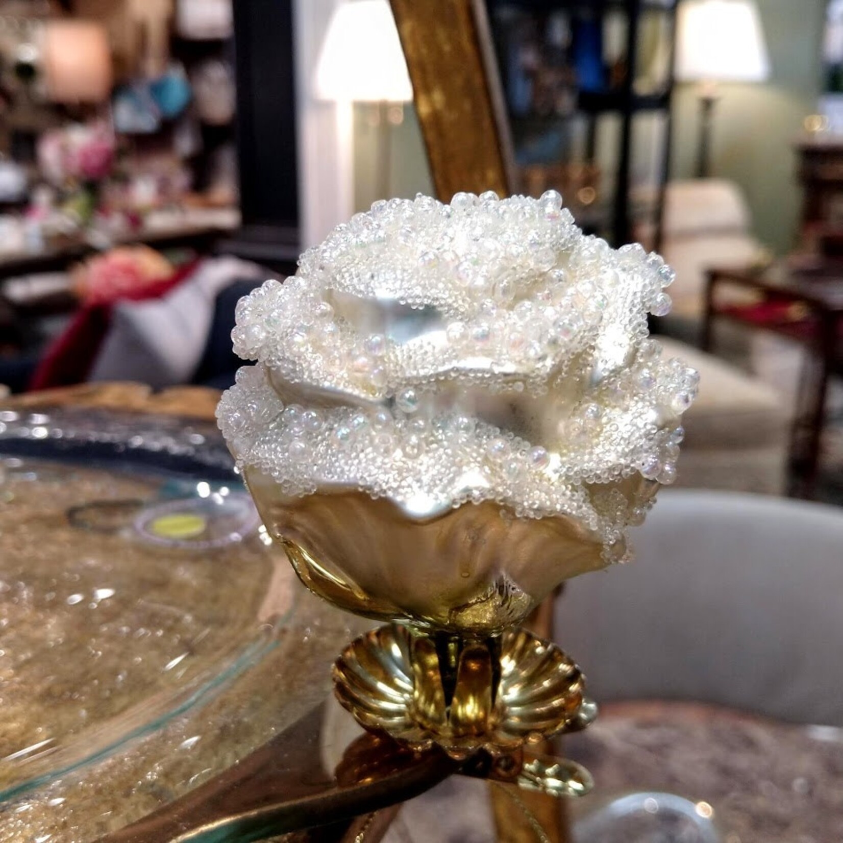 Katherine's Collection Antoinette Glass Rose Clip Ornament