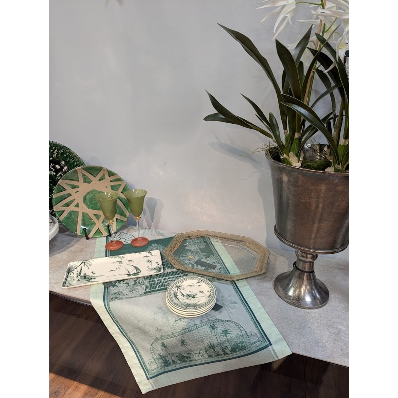 Gien Les Depareillees Vert Oblong Serving Tray