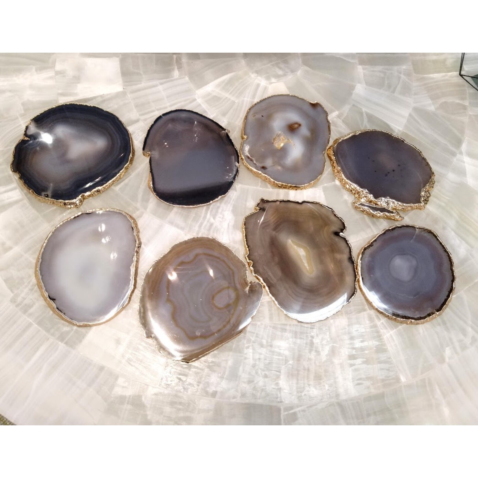 Blue Ocean Traders Gold Edge Agate Slice