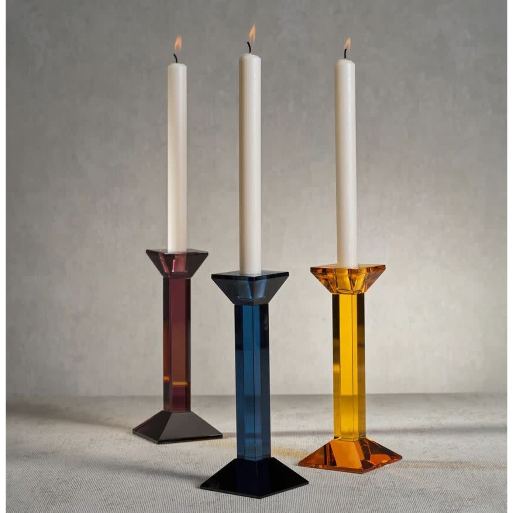 Zodax Glass Crystal Taper Candle Holder