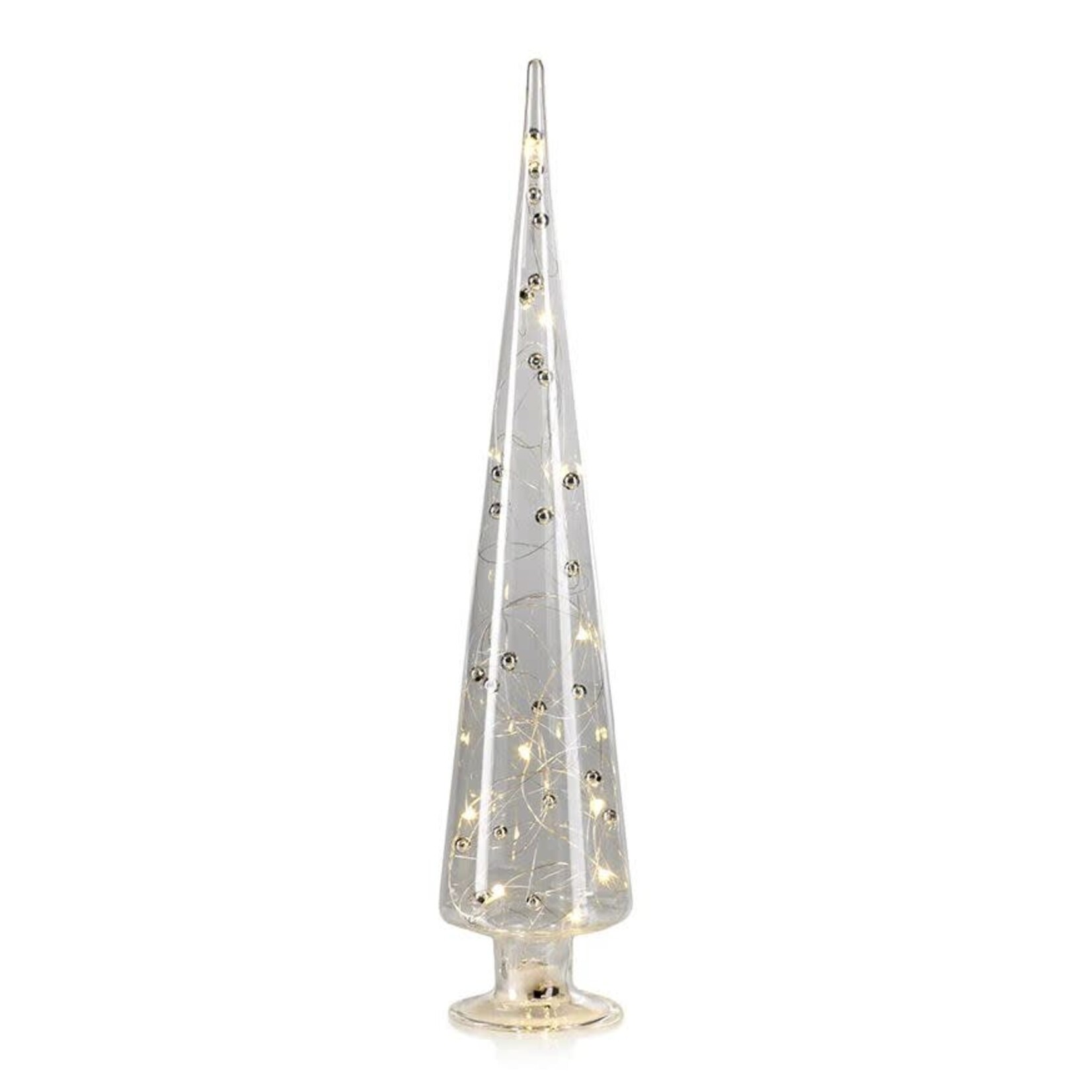 Zodax LED Glass Tree with Silver Beads