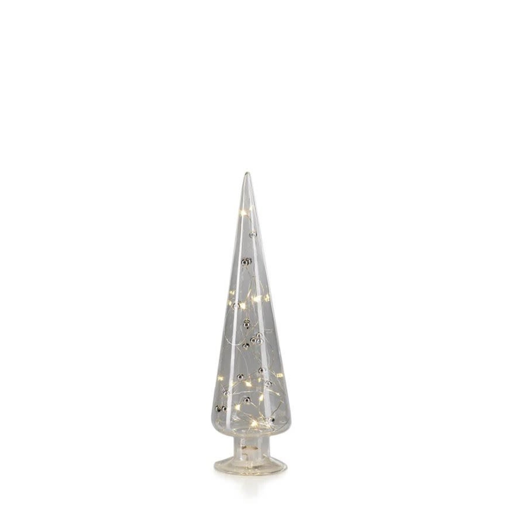 Zodax LED Glass Tree with Silver Beads