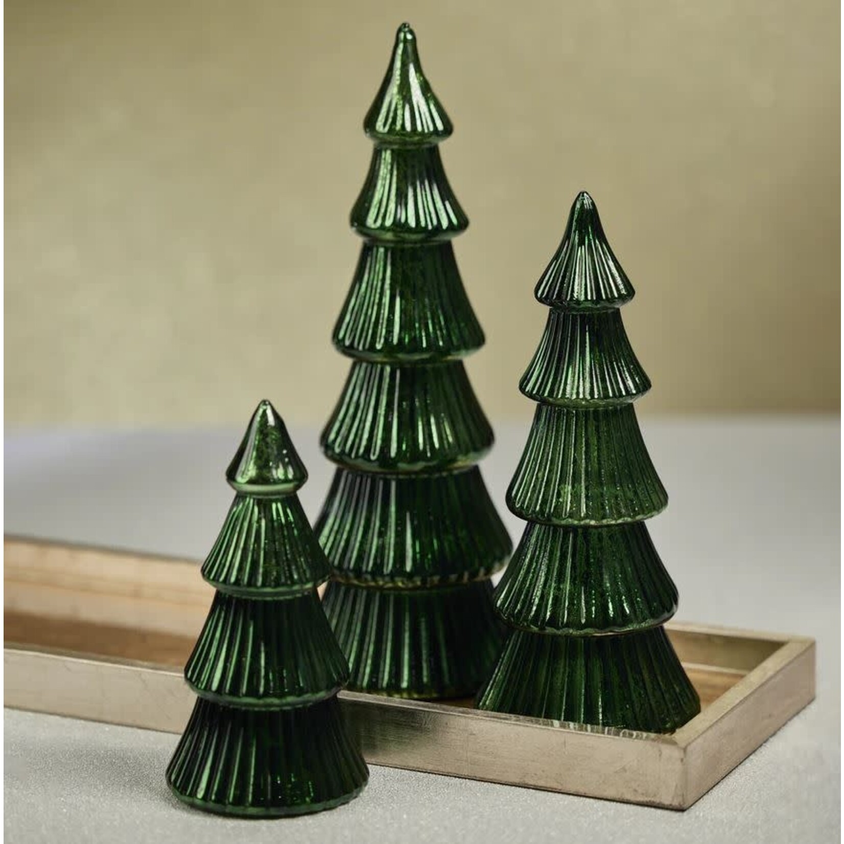 Zodax LED Ribbed Antique Tree Green