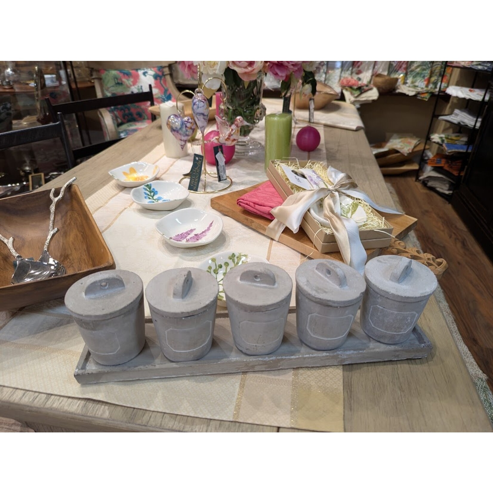 Kiss That Frog Stone Tray with 5 Spice Jars