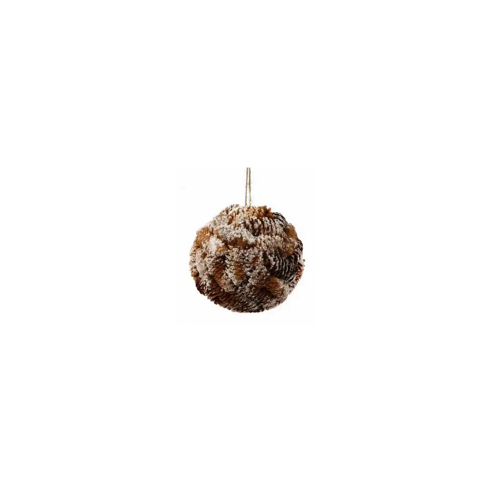 Winward Floral & Seasonal Decor Snowy Pinecone Ball 6.5"